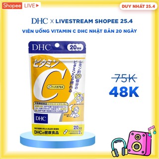  Viên uống bổ sung vitamin C DHC sáng da, mờ thâm, tăng cường đề kháng gói 40 viên (20 ngày)