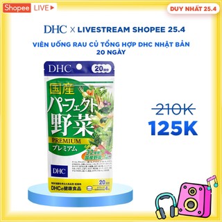  Viên uống Rau củ DHC chứa 32 loại rau củ, giảm táo bón, giảm nóng trong gói 80 viên (20 ngày)