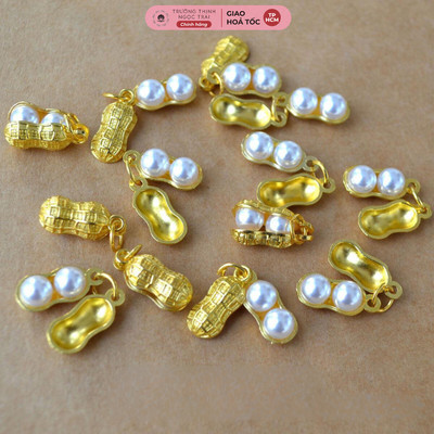 Charm Bạc Hình Lạc Đính Ngọc Trai Nhỏ 4ly Thời Trang, Xinh Xắn, Tinh Tế - Ngọc Trai Trường Thịnh