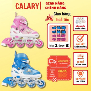 Giày Patin Trẻ Em Cougar-Papaison A2, Bánh Có Đèn Phát Sáng, Có Nút Chỉnh Size, Frame Hợp Kim Chắc Chắn