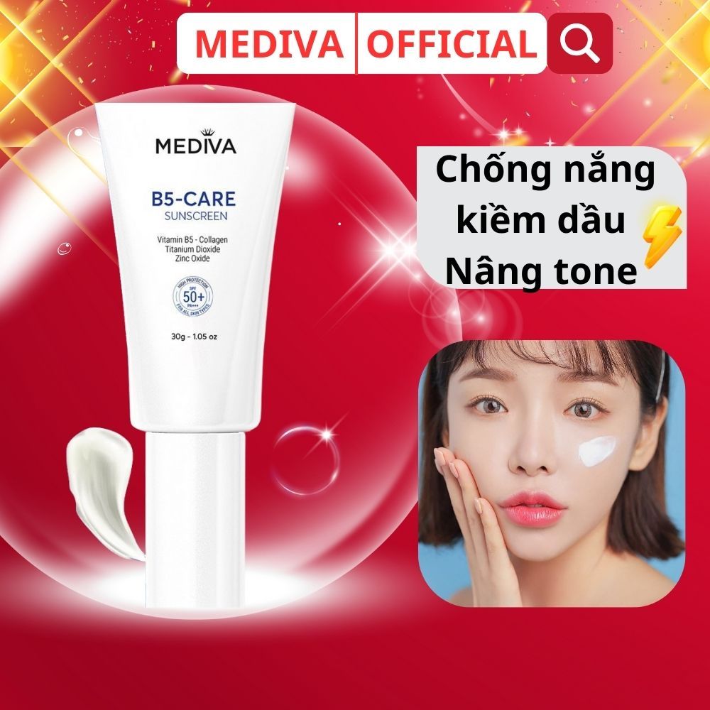 Kem chống nắng Mediva B5-Care SPF 50+ Quang phổ rộng ngừa UV - nâng tone - kiềm dầu - kem chống nắng dưỡng da hàng ngày