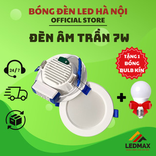 Đèn Led âm Trần 7W 3 chế độ, Đèn âm Trần mặt trắng trang trí trần thạch cao( MUA 10 TẶNG 1 BÓNG BÚP KÍN )