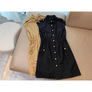 Váy Kaki Hai Màu Đen Nâu Cúc Thật