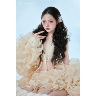 Set corset tơ tầng nàng thơ TKCC 4 món mặc 2 kiểu