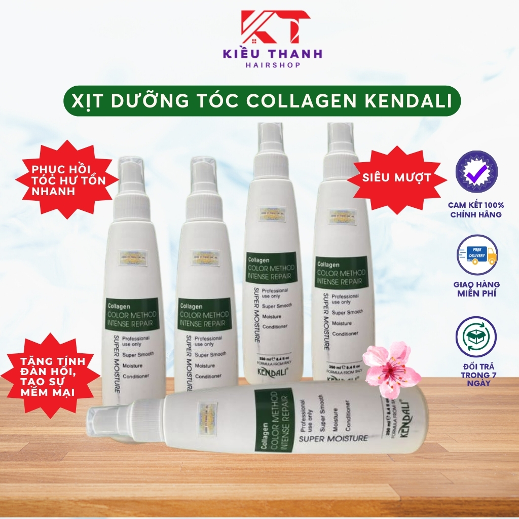 [Kendali] Xịt dưỡng tóc phục hồi tóc hư tổn collagen Kendali 250ml_ Best Seller