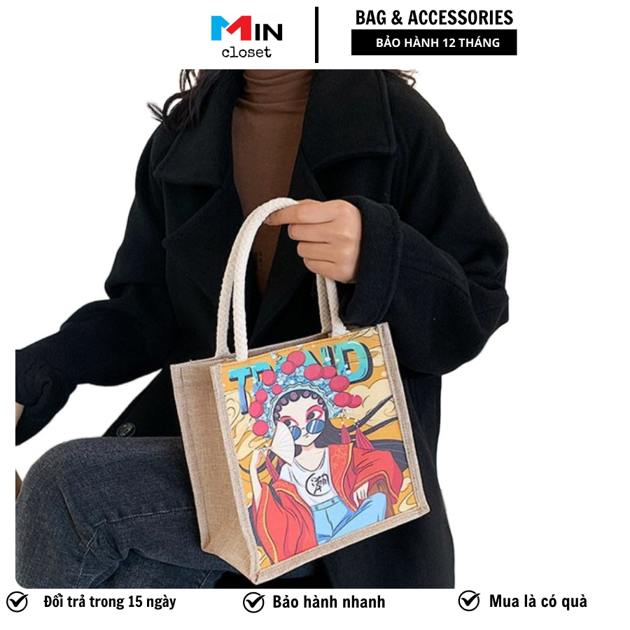 Túi Cói Túi Xách Nữ Phong cách Vintage TV12