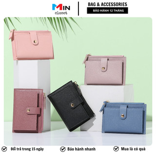 Ví nữ Ví đựng thẻ Mini Da PU màu trơn dành cho nữ Siêu HOT V23