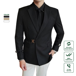 Suit Jacket Nam Cao Cấp Harold Khuy Kim Loại Notch Lapel - Áo Vest Đi Làm, Đi Chơi Thoáng Mát, Co Giãn Chống Nhăn