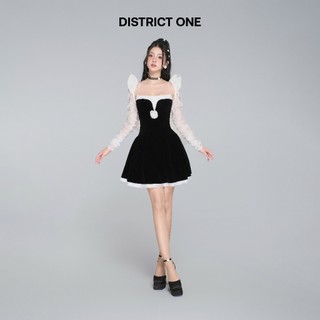 Twinkle flower-tied dress - đầm đen d6662