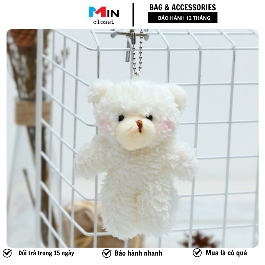 Móc Khóa, Cài Balo Siêu Dễ Thương Gấu Trắng - Mincloset