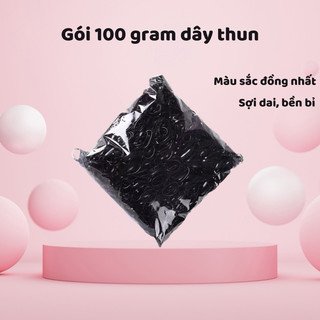 Gói 100Gram dây chun đen dầy buộc tóc