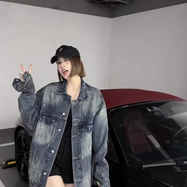 Áo khoác ngoài denim, ao Khoác jean Ba.len Nữ Phong Cách Unisex | BigBuy360 - bigbuy360.vn