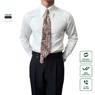 Áo Sơ Mi Nam Trắng Dài Tay Cao Cấp Harold Cổ Spearpoint Công Sở, Chống Nhăn, Thấm Hút Mồ Hôi Form Slimfit Tôn Dáng