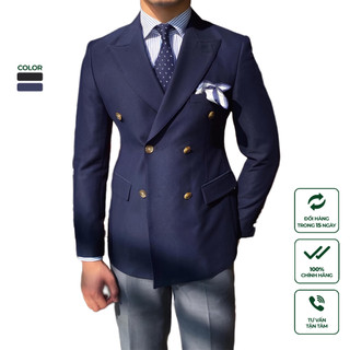 Áo Blazer Nam Cao Cấp Harold Blazer 2 Hàng Khuy Cúc Henley - Áo Vest Đi Làm Sang Trọng, Chống Nhăn, Độ Bền Cao