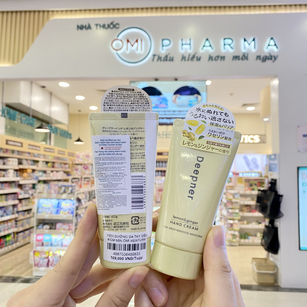 Kem Dưỡng Da Tay Siêu Mềm Mịn Omi Menturm Hương Chanh Gừng Nhật Bản