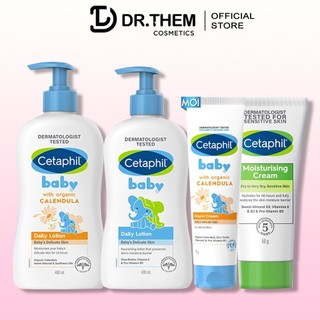 Kem Dưỡng Ẩm Cho Bé CETAPHIL BABY (Daily Lotion 400ml/ With Organic Calendula / Moisturising Cream / Diaper Hăm Tã)