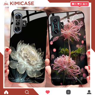 Ốp Xiaomi K40 , K40 GAMING , K50 , K50 GAMING lưng kính cường lực hoa lá