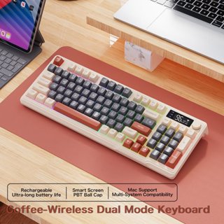 Bàn phím bluetooth M96 Ziyoulang led 7 màu kết nối không dây 2 chế độ , máy tính, điện thoại, tivi Combo