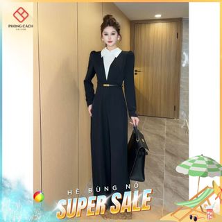 Jumpsuit tay dài phối cổ sơ mi trắng SJ1275 - Phong Cách SAIGON