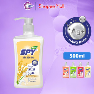 Sữa rửa tay SPY hương Sữa Gạo 500ml công nghệ Nano Bạc ngừa vi khuẩn và dưỡng ẩm da tay, giúp tay khô thoáng