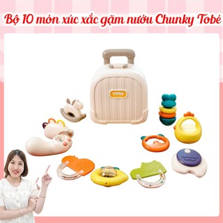 Bộ đồ chơi xúc xắc CHUNKY TOBE 10 chi tiết, xúc xắc gặm nướu cho bé kèm hộp đựng
