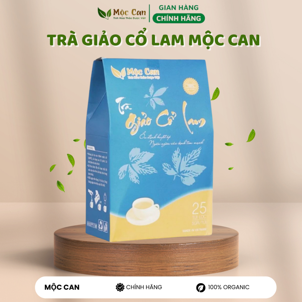 Trà Giảo Cổ Lam Mộc Can Giúp Ổn Định Huyết Áp, Xơ Vữa Động Mạch, Ngủ Sâu Giấc Hộp 125g