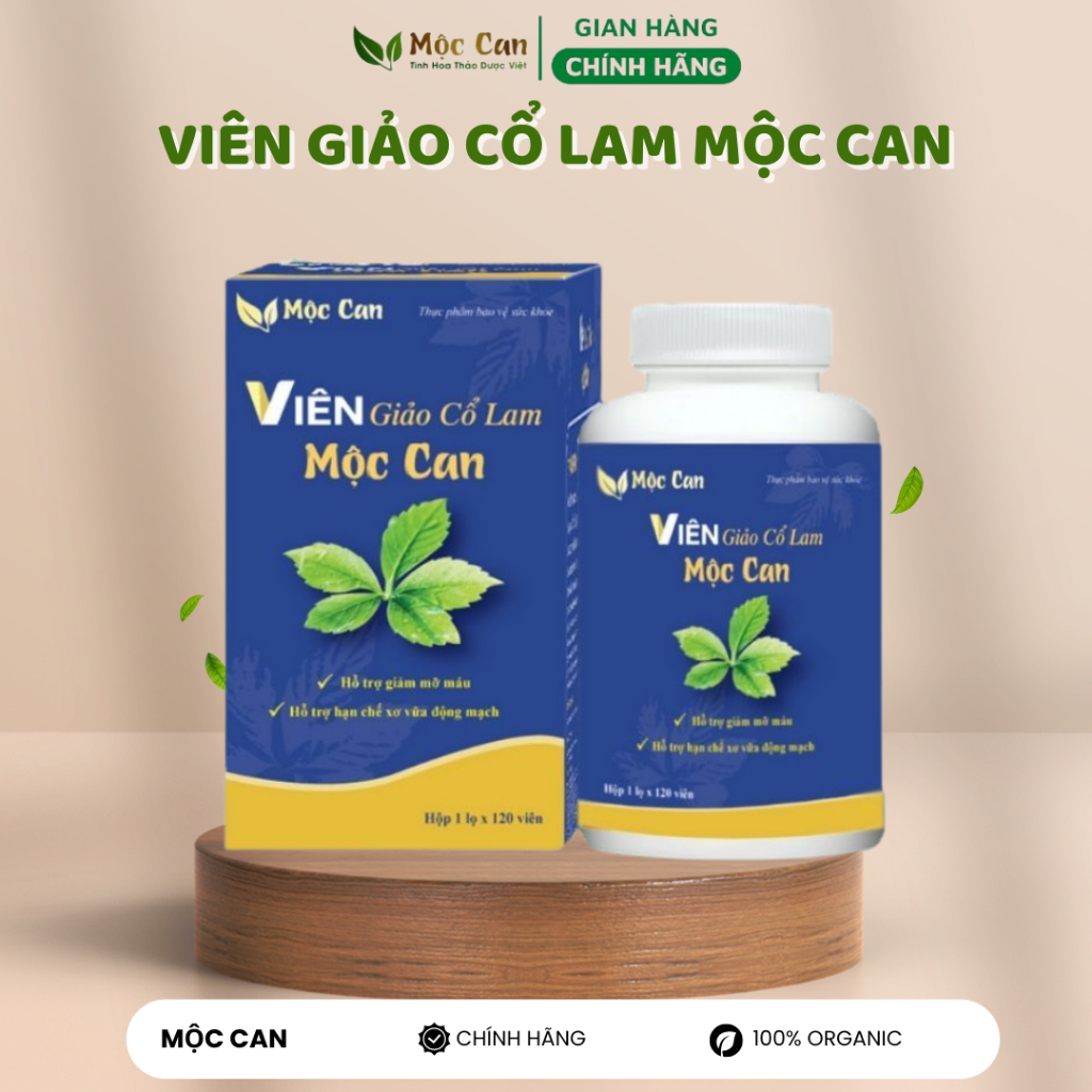 Viên giảo cổ lam Mộc Can, Viên uống ổn định huyết áp, tăng lưu thông máu, giảm mỡ máu, ngừa các bệnh tim mạch