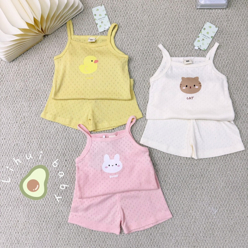 Set 2 Dây Cho Bé Gái - Set 2 Dây Hình Cute Chất Liệu Cotton Thoáng Mát Hàng TK Lihui
