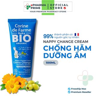 Kem Giảm Hăm Tả Corine De Farme Nappy Change Cream làm mềm vùng mông bé 100ml