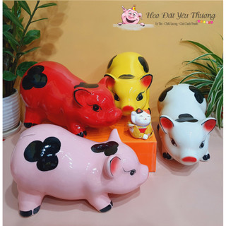 Lợn đốm con gốm sứ trang trí - đồ chơi cho bé Heo Sứ Tiết Kiệm