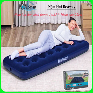 Nệm Hơi, Đệm Hơi Cao Cấp Nhập Khẩu hãng Bestway 1m85 x 76 x22cm có kèm bơm điện ,nệm hơi du lịch,nệm văn phòng gấp gọn