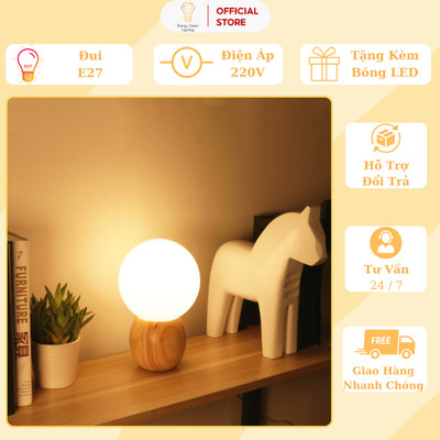Đèn Bàn Thân Gỗ Energy Green Lighting Trang Trí Phòng Ngủ , Đọc Sách DB-21174 Phong Cách Hiện Đại Cao Cấp - BH 1 Năm