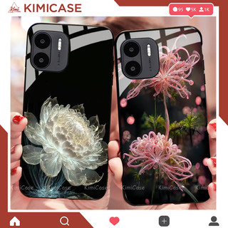 Ốp xiaomi redmi a1 , redmi a1+ / a2+ / a1 plus / a2 plus lưng kính cường lực bộ hoa lá cao cấp