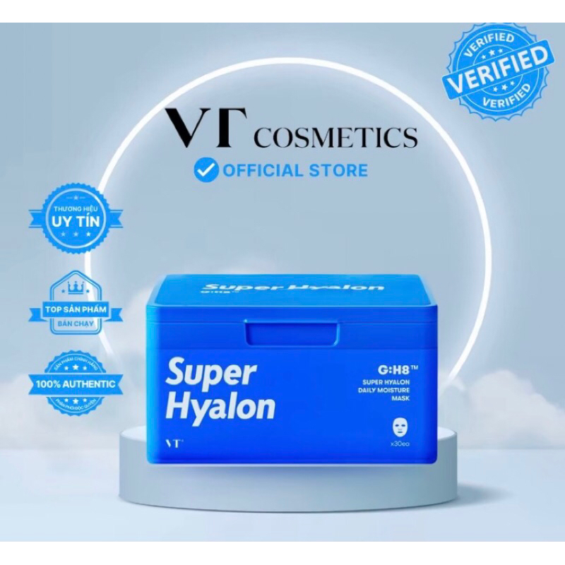 VT super hyalon daily moisture mask hộp 30 miếng