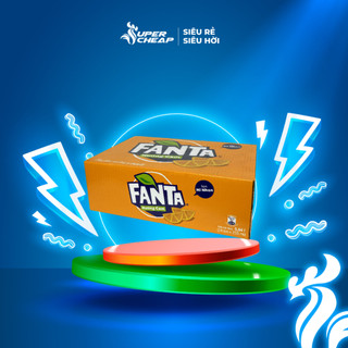 Thùng 24 lon nước ngọt có gas fanta vị cam 235ml/lon sale 15.6 supercheap