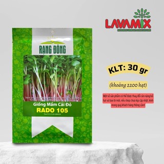 Hạt giống Rau Mầm Củ Cải Đỏ Rado 105 (30g~2200 hạt) dễ trồng, nhanh thu hoạch, nảy mầm tốt | Đất trồng cây Lavamix