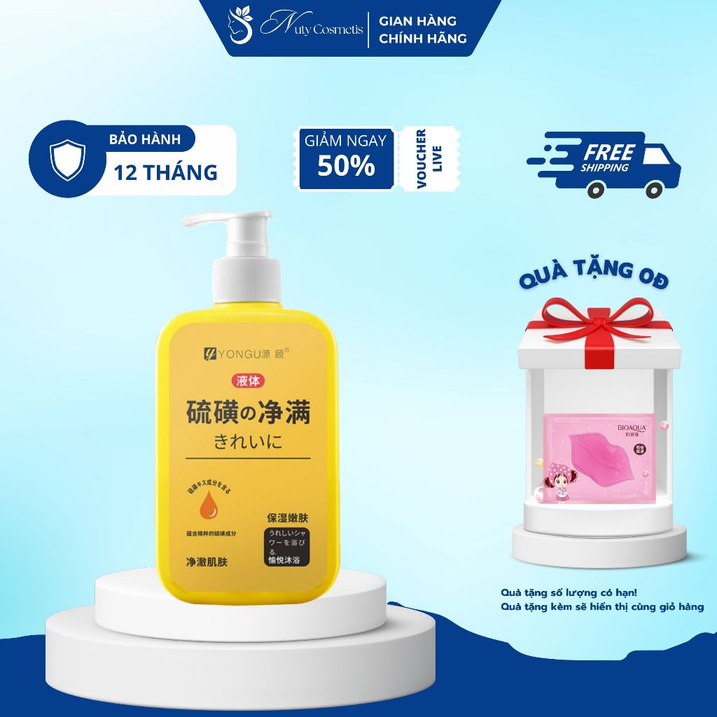 Gel đào thải mụn nghệ đỏ Yongu, sữa tắm Yongu giảm mụn lưng, cải thiện viêm nang lông dày sừng, giảm