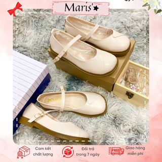 Giày búp bê nữ Doll mũi đan xéo ⚡ GIÁ HOT⚡Giày bệt nữ đế bằng kem trơn phong cách Ulzzang Hàn Quốc