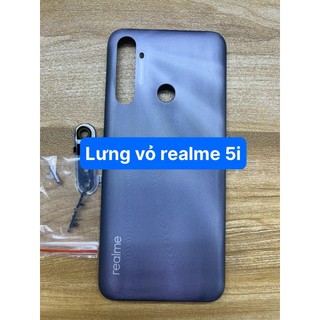 Lưng+ vỏ+khay sim+kính camera+phím bấm điện thoại realme 5i -ráp máy chuẩn zin