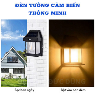  Đèn NLMT Gắn Tường Vonfram - Đèn Cảm Ứng Năng Lượng Mặt Trời Siêu Sáng Chống Thấm Nước 