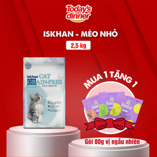 Thức ăn cho mèo ISKHAN - hạt không ngũ cốc dành cho mèo nhỏ, mèo lớn