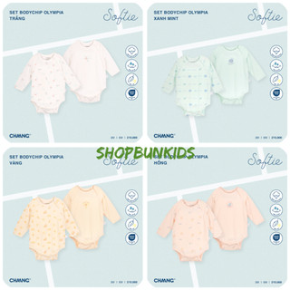 Set 2 Body chip Chaang sơ sinh vải cotton mỏng mặc quanh năm