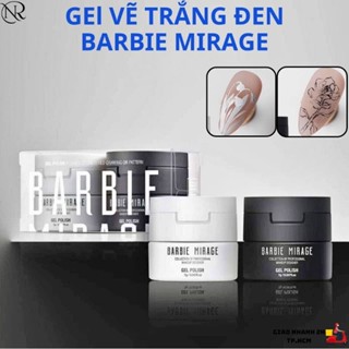 Gel vẽ nổi đen trắng Barbie Mirage chính hãng 7g - Gel cao cấp vẽ móng họa tiết trang trí nail chất đậm đặc - Nails red