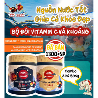 Combo khoáng & vitamin c cho cá vàng, chép sư tử, cá koi,... hủ 250gr
