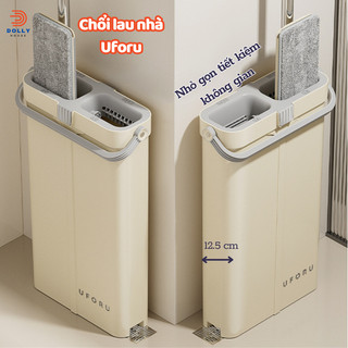 Bộ Chổi Lau Nhà Uforu Tự Vắt Thông Minh Nhỏ Gọn Tiết Kiệm Không Gian Có Thể Xoay 360 Độ Kèm Hai Bông Lau Tiện Lợi