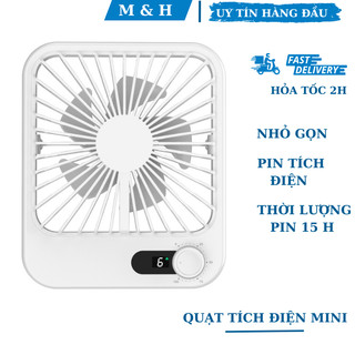 Quạt mini để bàn có pin tích điện siêu hot chỉnh 180% pin tích điện lên đến 15h nhà MH.