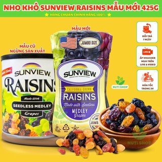 [ HÀNG CHUẨN LOẠI 1 ] Nho Khô Mỹ Raisins Sunview không hạt vị thập cẩm 425g - Có Lá Cờ Mỹ