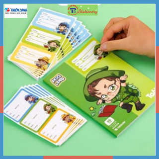 Combo 16 nhãn vở thiên long điểm 10 tp-nbl006 tặng 48 nhãn tên