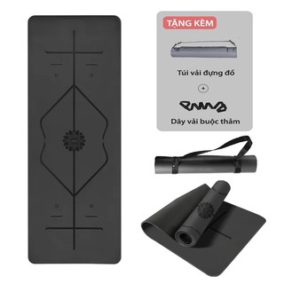 Thảm Tập Yoga Định Tuyến Cao Su Non Pu Dày 5mm Chống Trượt Tuyệt Đối Tặng Kèm Túi Đựng Hàng Chính Hãng Fuzy