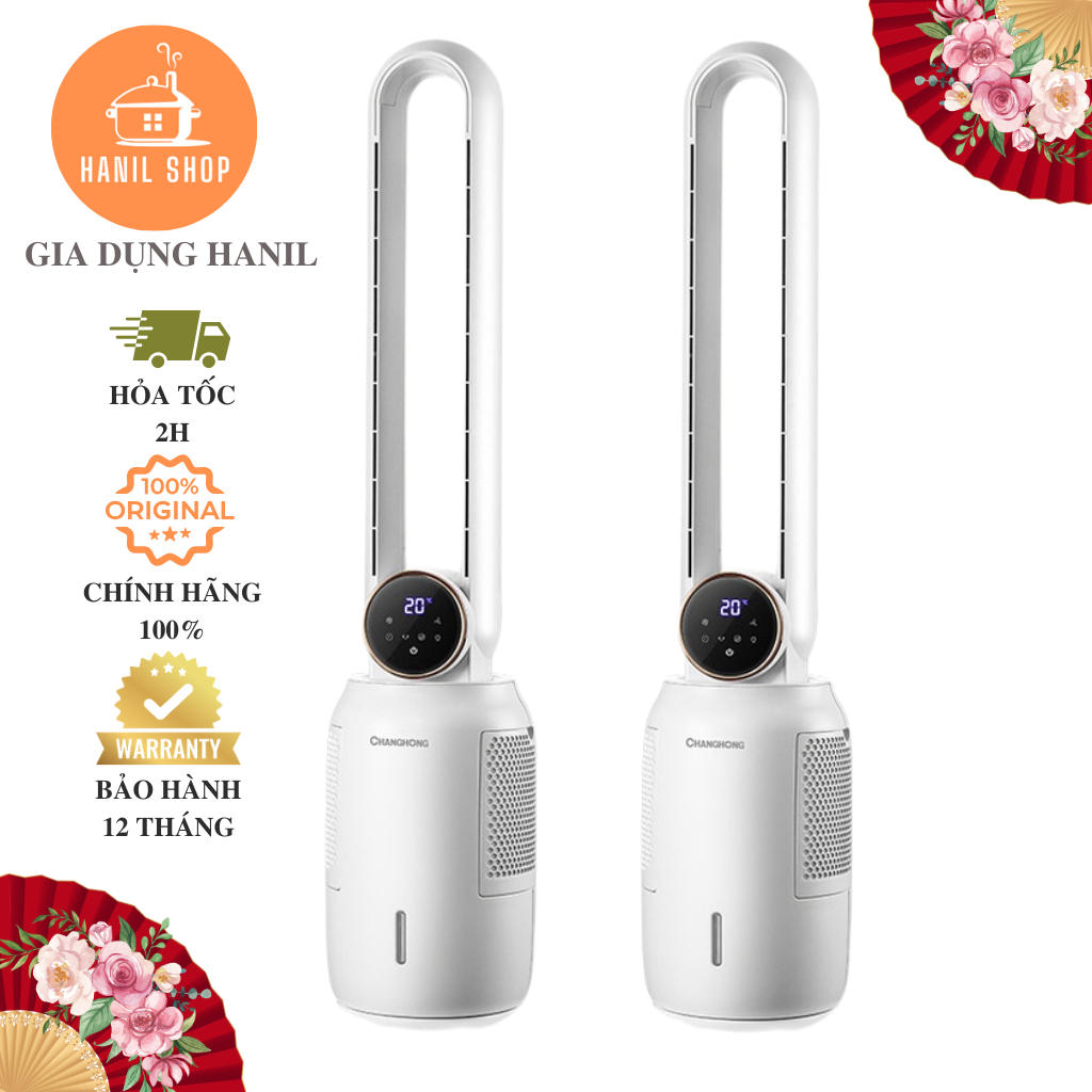 Quạt Không Cánh Lọc Không Khí Làm Mát Bằng Hơi Nước- Khử Trùng UV 5IN1 CHANGHONG 12 Tốc Độ Gió - BH 12 Tháng - Hanil